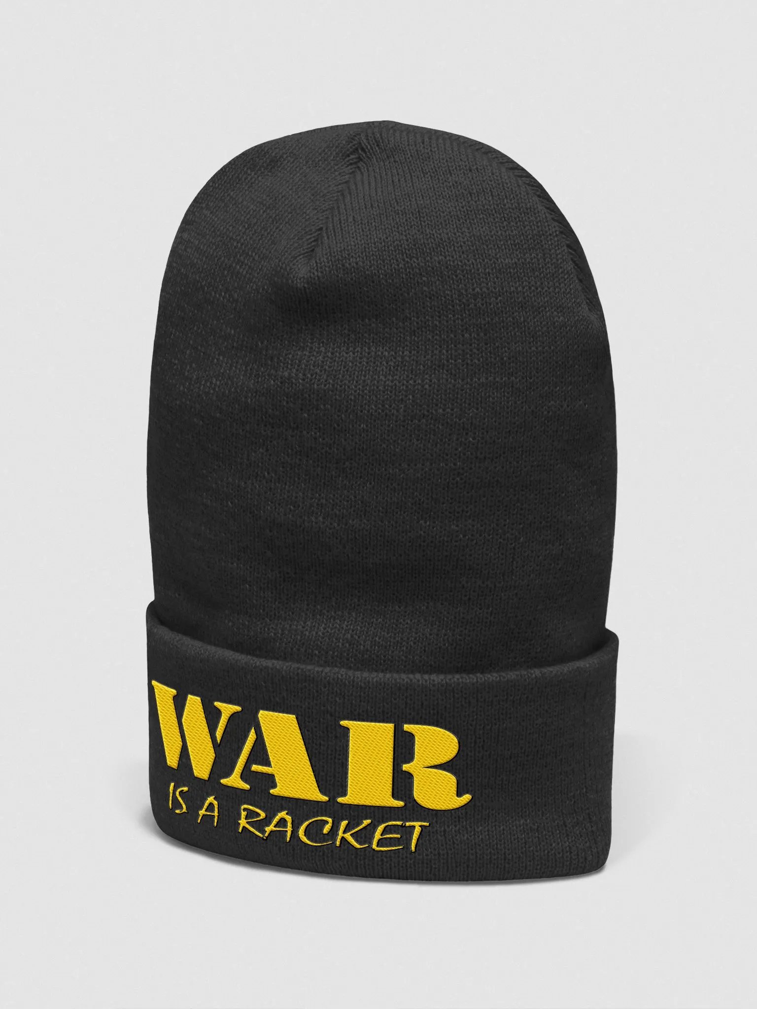 War Is A Racket - Yellow - Yupoong Cuffed Beanie product image (2)