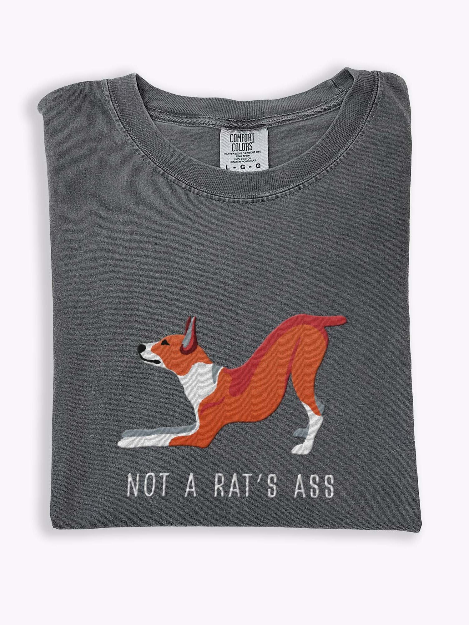 Not a Rat's Ass T-Shirt(Embroidered) of a Rat Terrier(Red & White) product image (1)