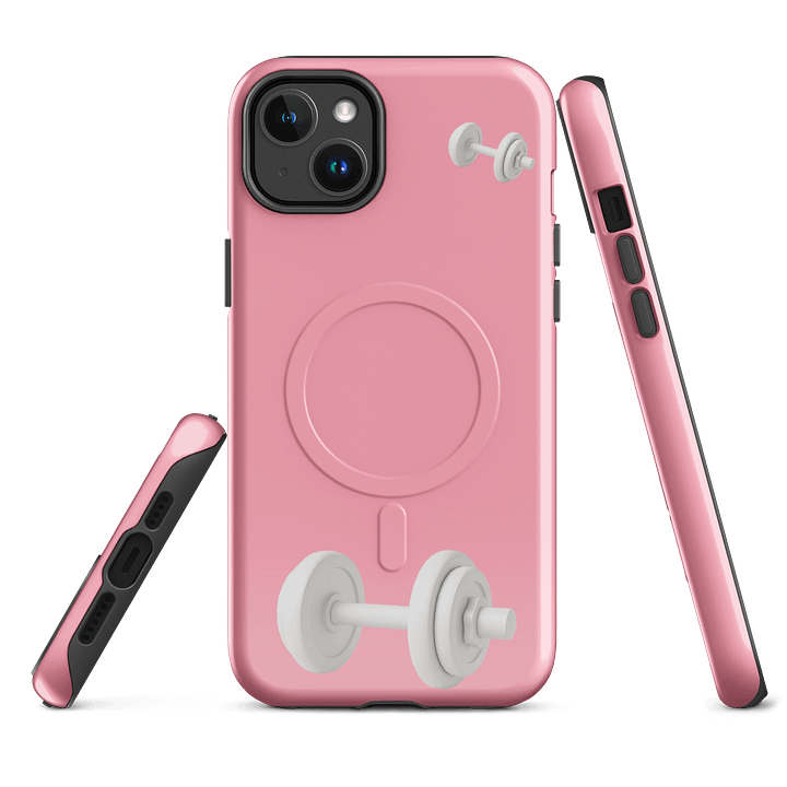 Pink Double White Dumbbell iPhone® Case product image (1)