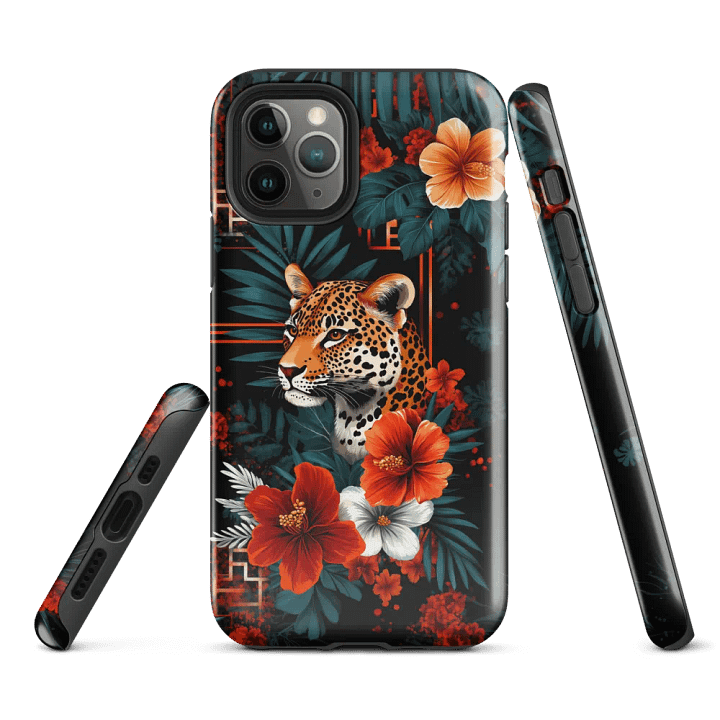 Leopard Tropical Flowers - Tough Phone Case product image (1)