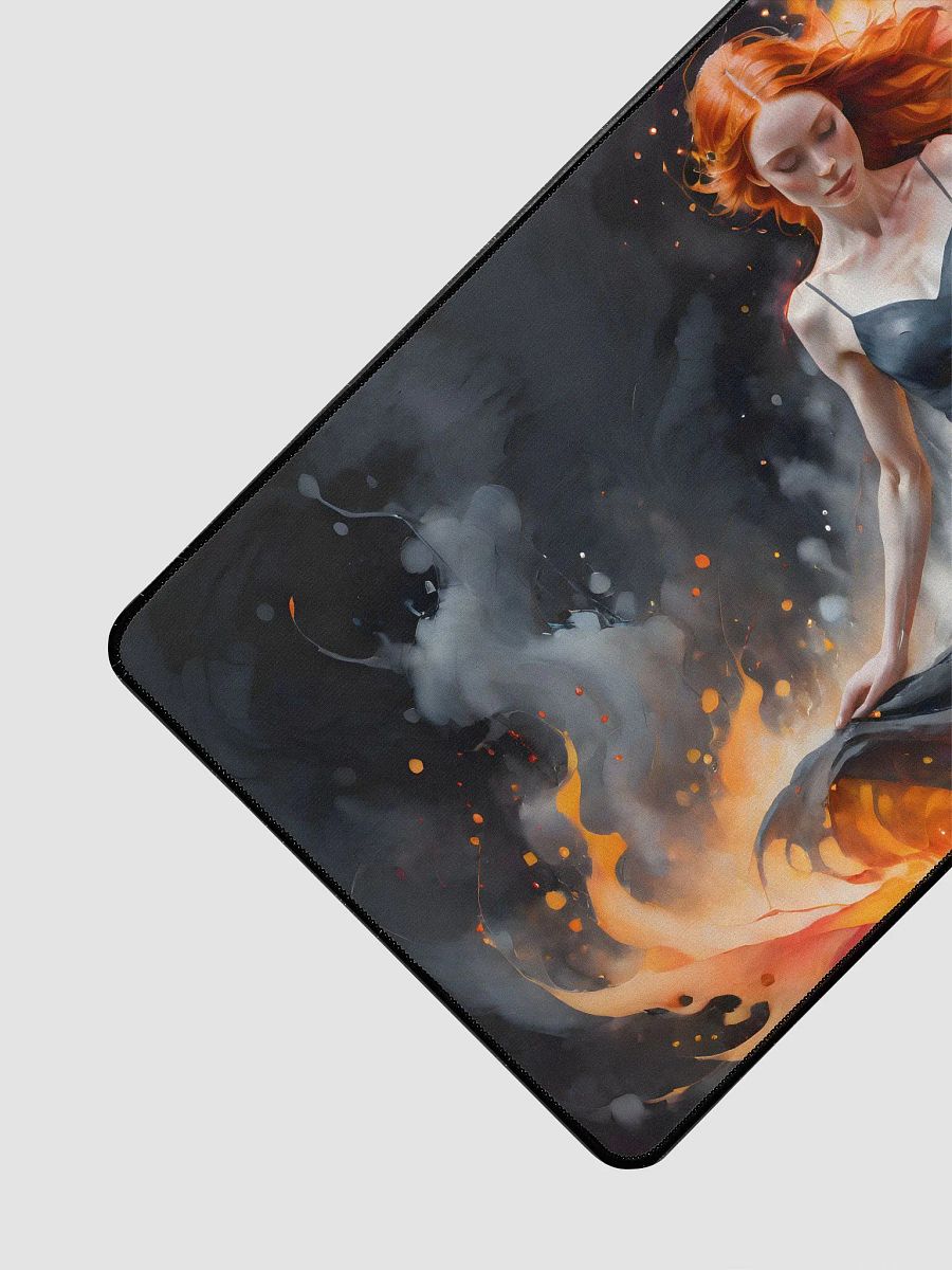 Desk Mat (31.5x15.5 inches) - Redhead and Flames Painting product image (2)