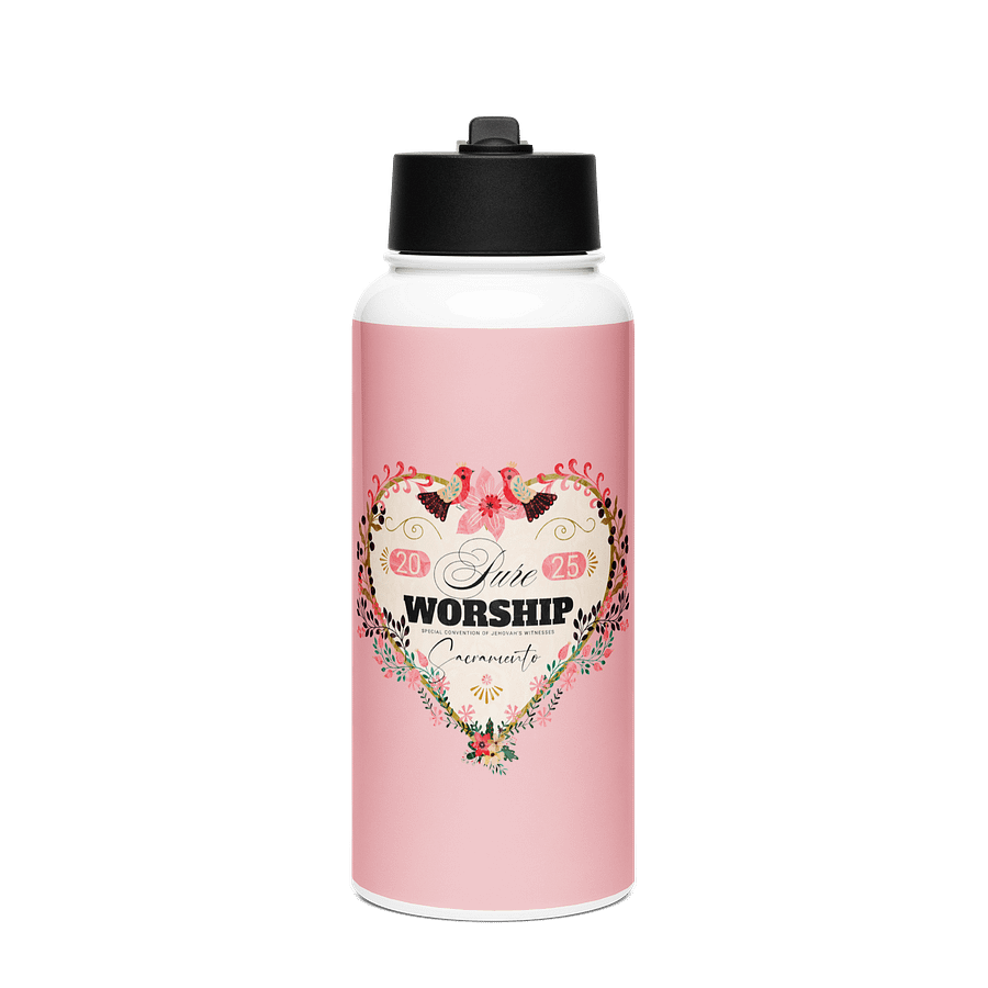 2025 "Pure Worship" Sacramento Special Convention Floral Heart Water Bottle product image (1)