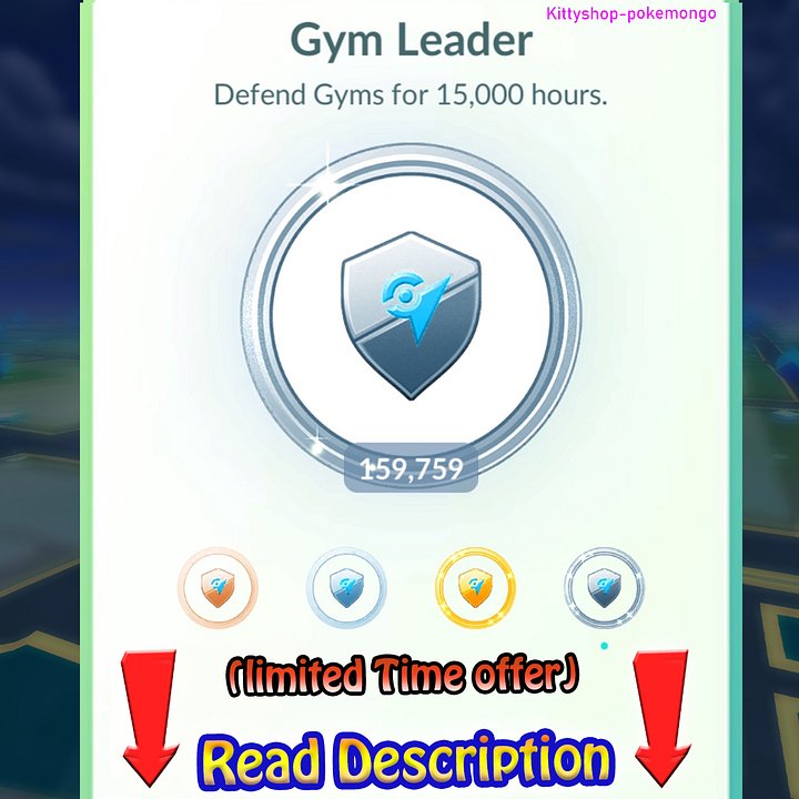 🟢Pokémon Go!🎖- Gym Leader Platinum Medal Achievement! (limited offer) product image (1)