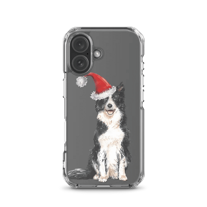 Santa Border Collie iPhone Clear Case product image (23)