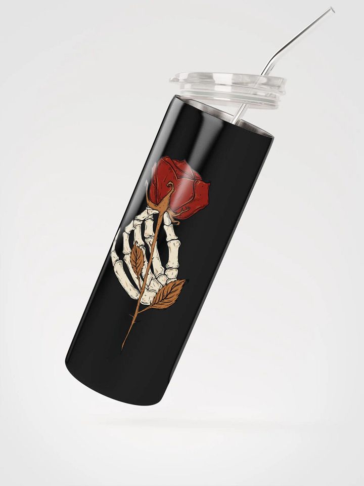 Gothic Romance: Skeleton Hand & Rose Stainless Steel Tumbler for Valentine's product image (2)