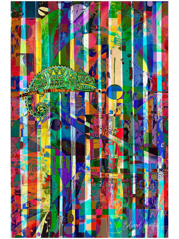 'Changing Colors' by Edward Martin Mixed Media Collage Print product image (1)