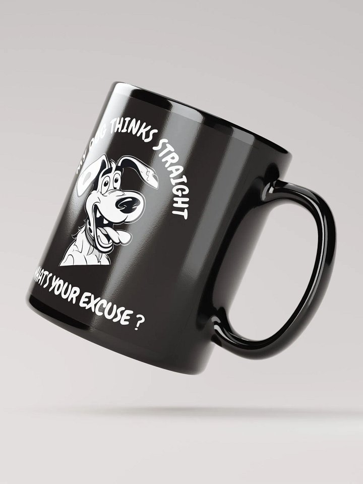 Playful Pup Black Glossy Mug product image (2)