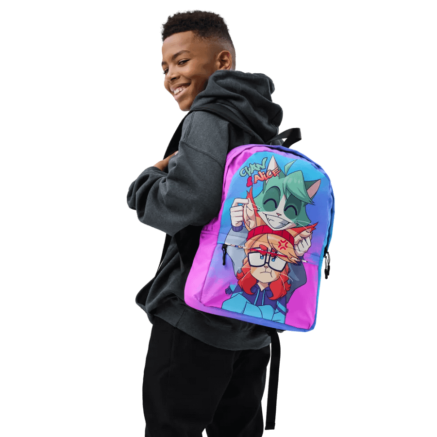 Cyan Teasing Alice's Ears All-Over Print Backpack product image (7)