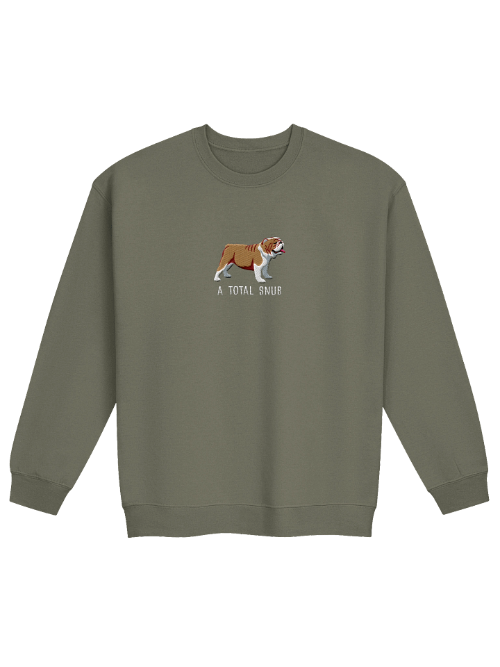 A Total Snub Sweatshirt (Embroidered) of an English Bulldog(Tan & White) product image (17)