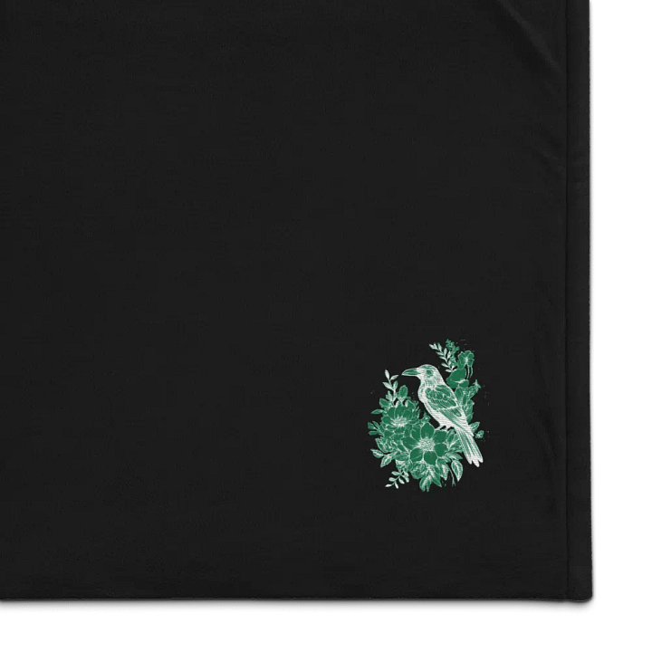 White Raven / Crow Floral Harmony Premium Sherpa Blanket product image (1)
