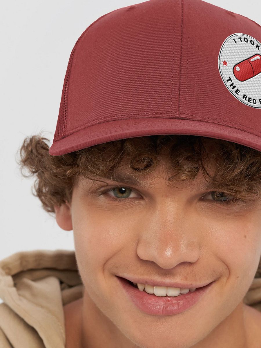 Red Pilled “Bison Staff” Trucker Hat product image (3)