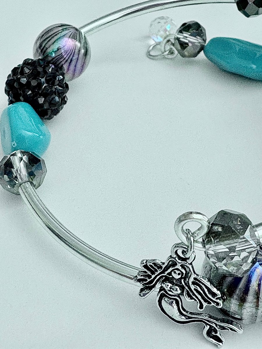 Handmade 8" Coil Bracelet | Mermaid Charm Jewelry | by Monique Faella Designs™ | MFD-00073 product image (2)