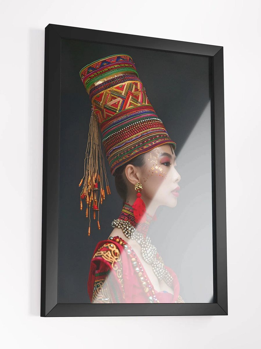 Elegant Asian woman in traditional vibrant attire side view product image (3)
