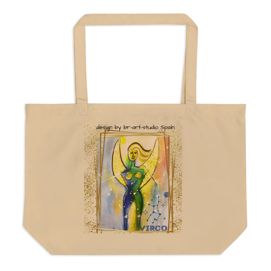 zodiac sign Virgo with constellation, original painting printed on tote bag product image (1)