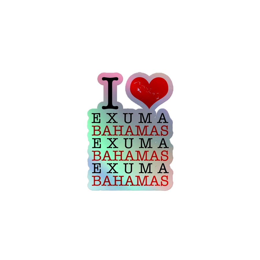 Bahamas Sticker Holographic : I Love Exuma Bahamas : Heart Bahamas Map product image (2)