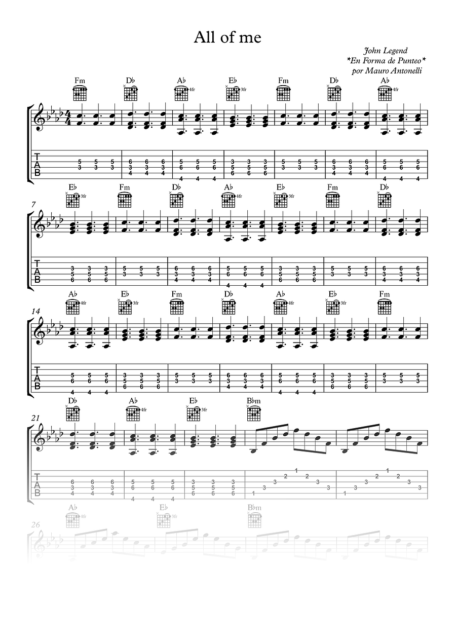 All of me - Partitura + Tabs + Acordes + Pista product image (2)