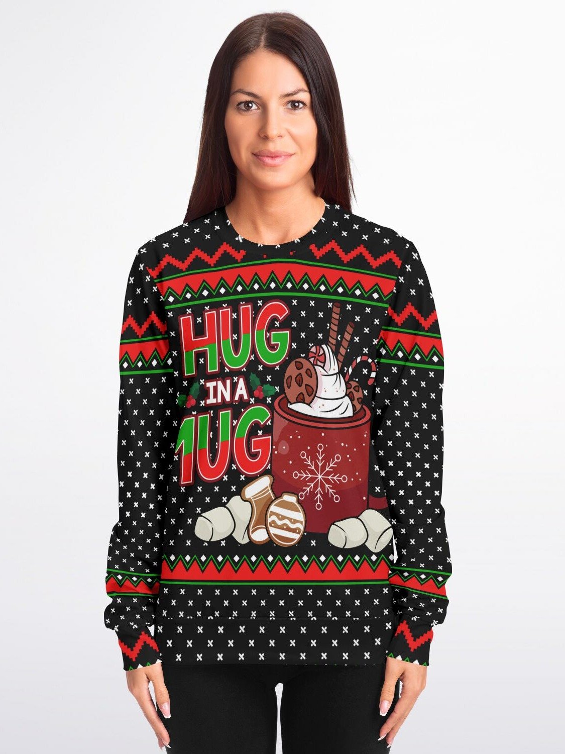 "Hug in a Mug" Christmas Sweatshirt | Cozy Hot Cocoa Holiday Sweater | Warm & Festive Winter Outfit product image (3)