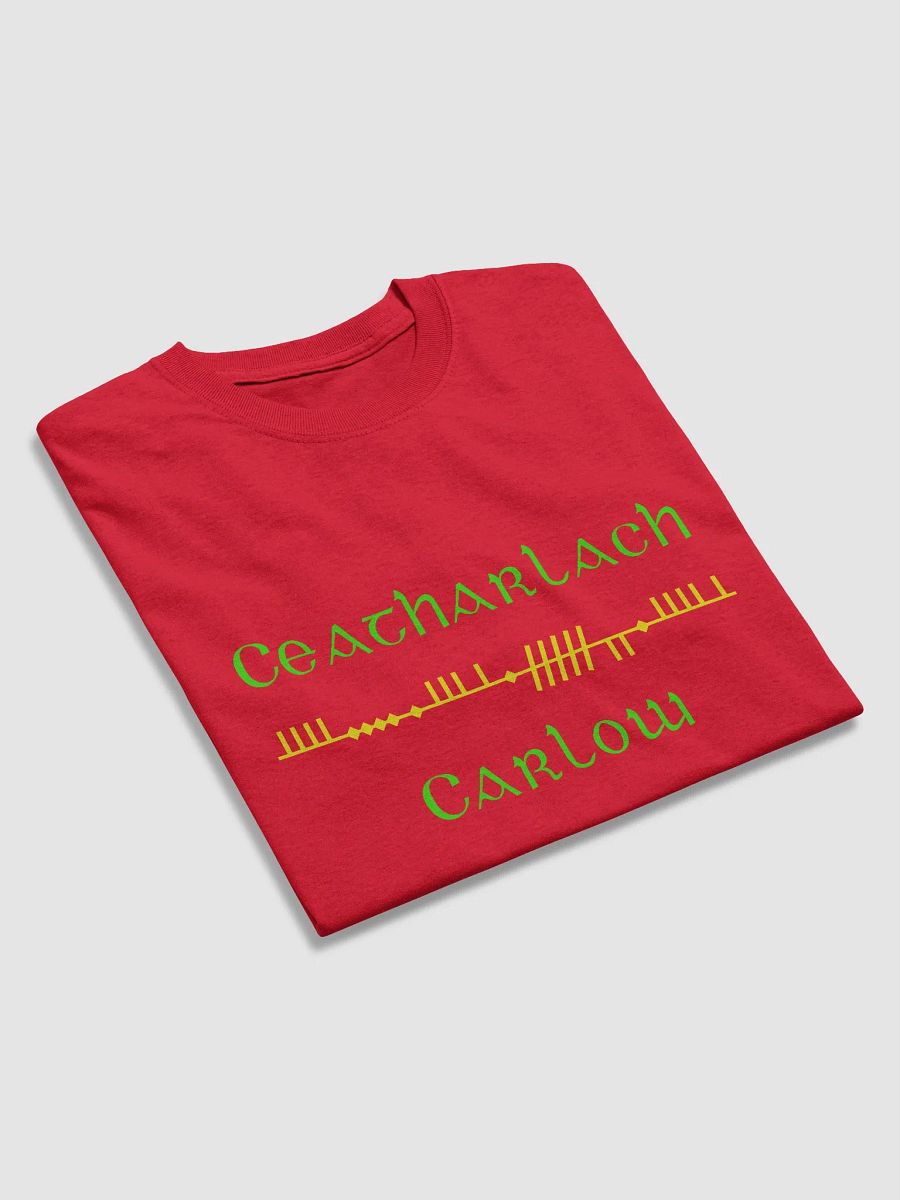 Carlow/Ceatharlach, Scholastic Style Ogham Red Printed T-shirt product image (3)