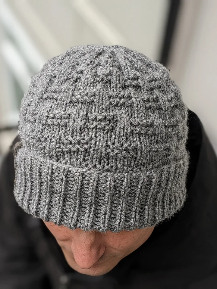 Knit Hat with Folded Brim Pattern for Men product image (2)