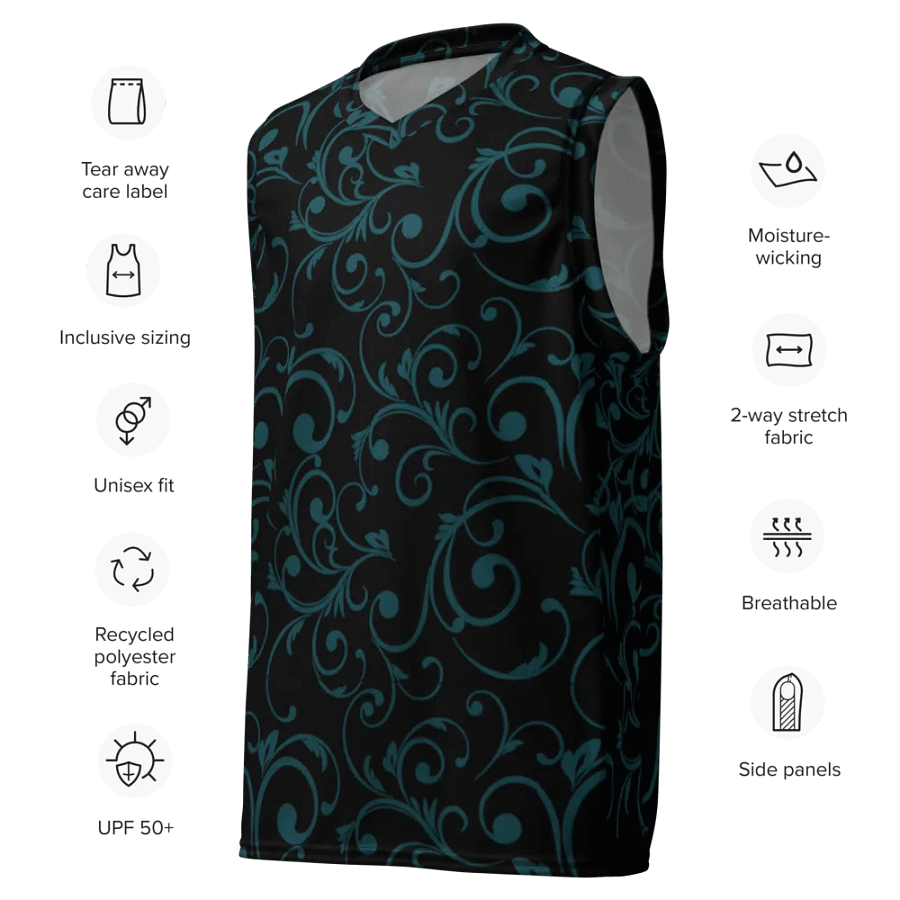 Dark Teal Basketball Jersey product image (7)