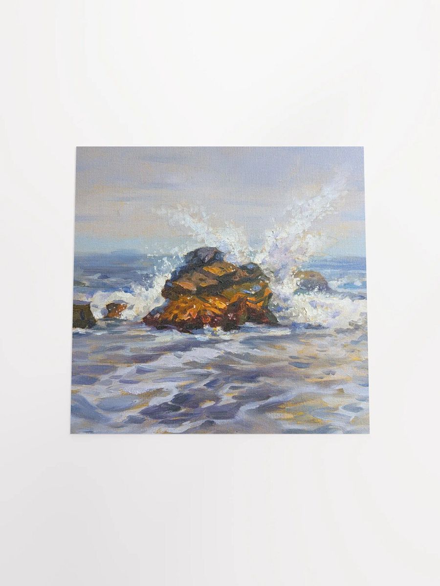 Rocks and waves on the beach-Oil Painting Paper Poster product image (17)