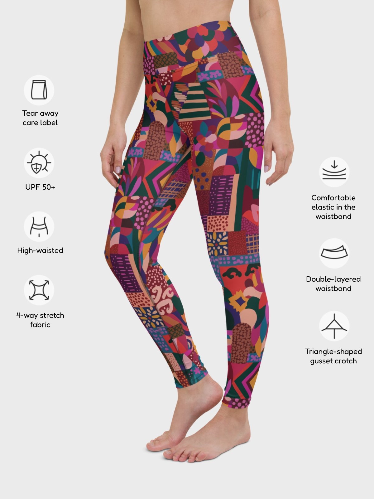 High-Waisted Leggings "Abstract African Ethnic Pattern" Printed product image (5)