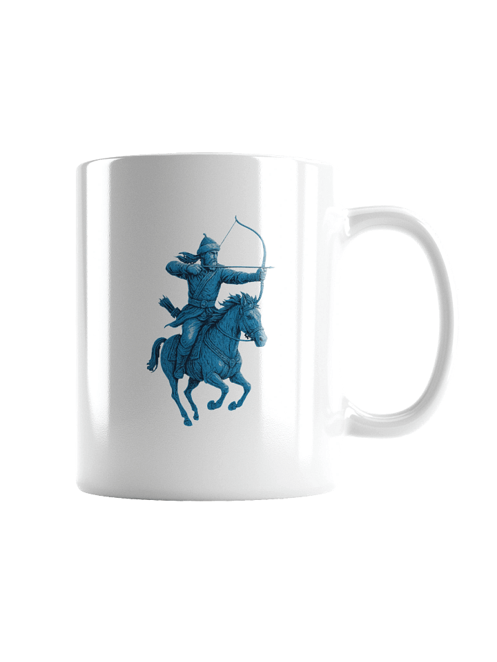 Steppe Archer Reverie: Monochromatic Ceramic Artisan Mug product image (4)