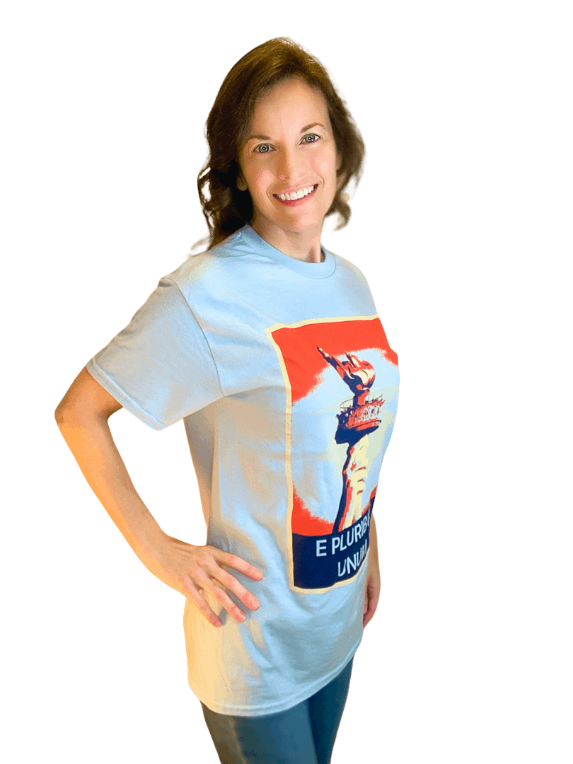 E Pluribus Unum 100% Cotton Patriotic T-Shirt Nonpartisan Blue product image (7)
