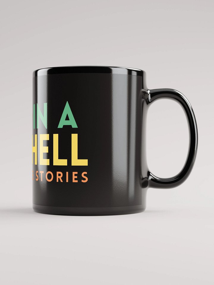 In a Nutshell Storytelling Black Mug product image (1)