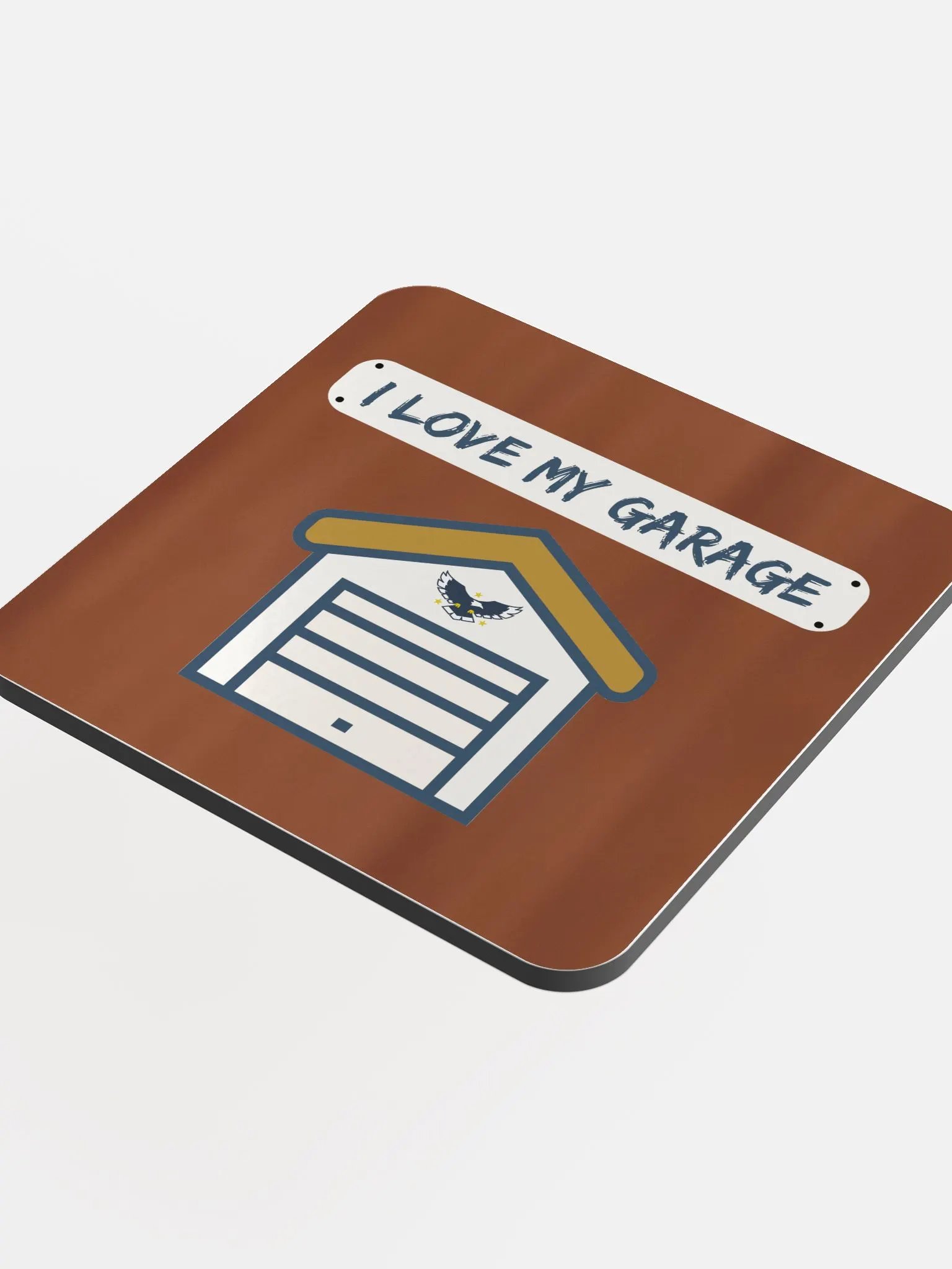 I Love My Garage - coaster - mahogany product image (4)