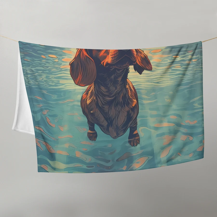 Dachshund Weiner Swimming Throw Blanket product image (3)