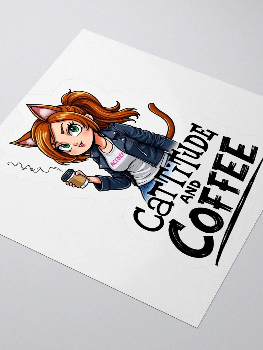 Cat-Titude and Coffee Kiss Cut Stickers product image (7)