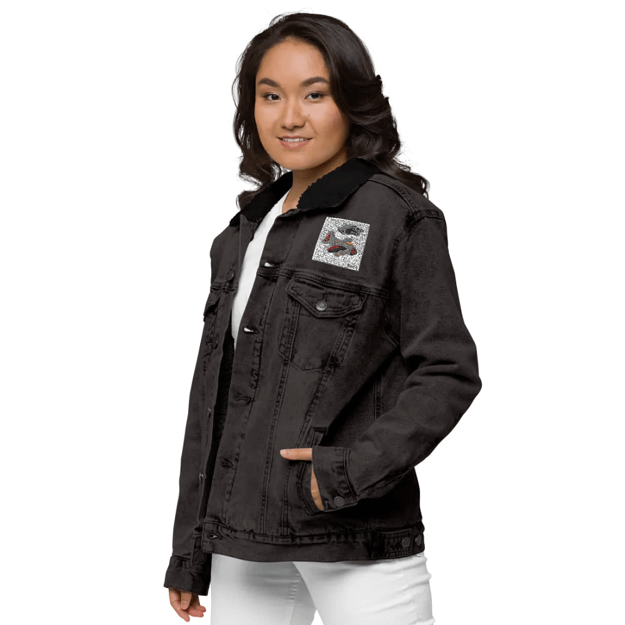 Kid Airplane (Threadfast Apparel Unisex Sherpa Denim Jacket) product image (8)