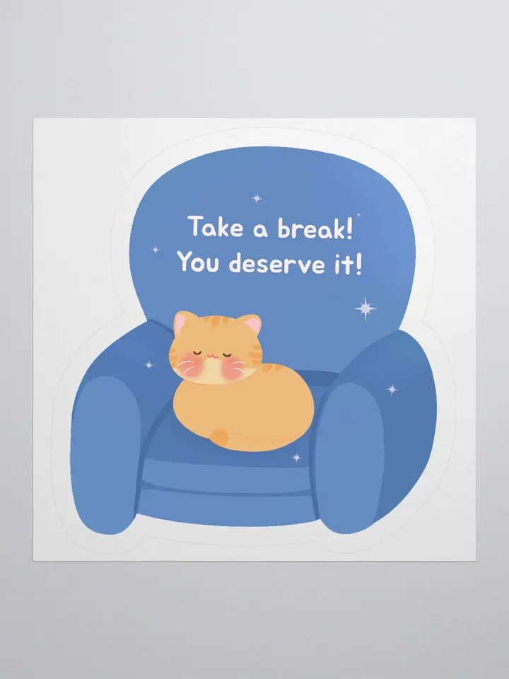 Take a break! Orange Cat Vinyl Sticker product image (1)