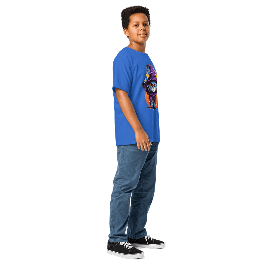 Kids Wizard Cat Youth T-Shirt | Funny Halloween Shirt for Boys & Girls product image (5)