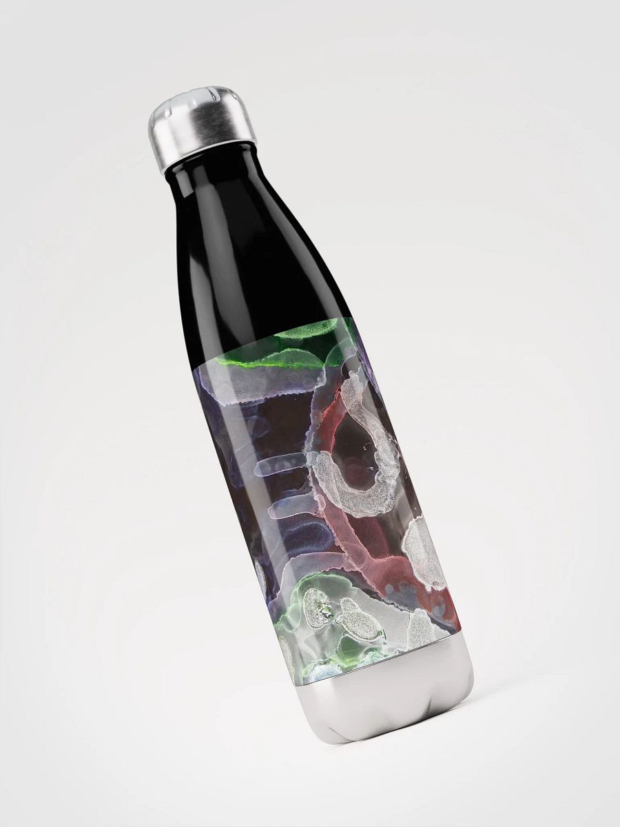 Flowing Colors Stainless Steel Water Bottle Sugar Skulls Dia de Lost Muertos Ink ARt product image (3)