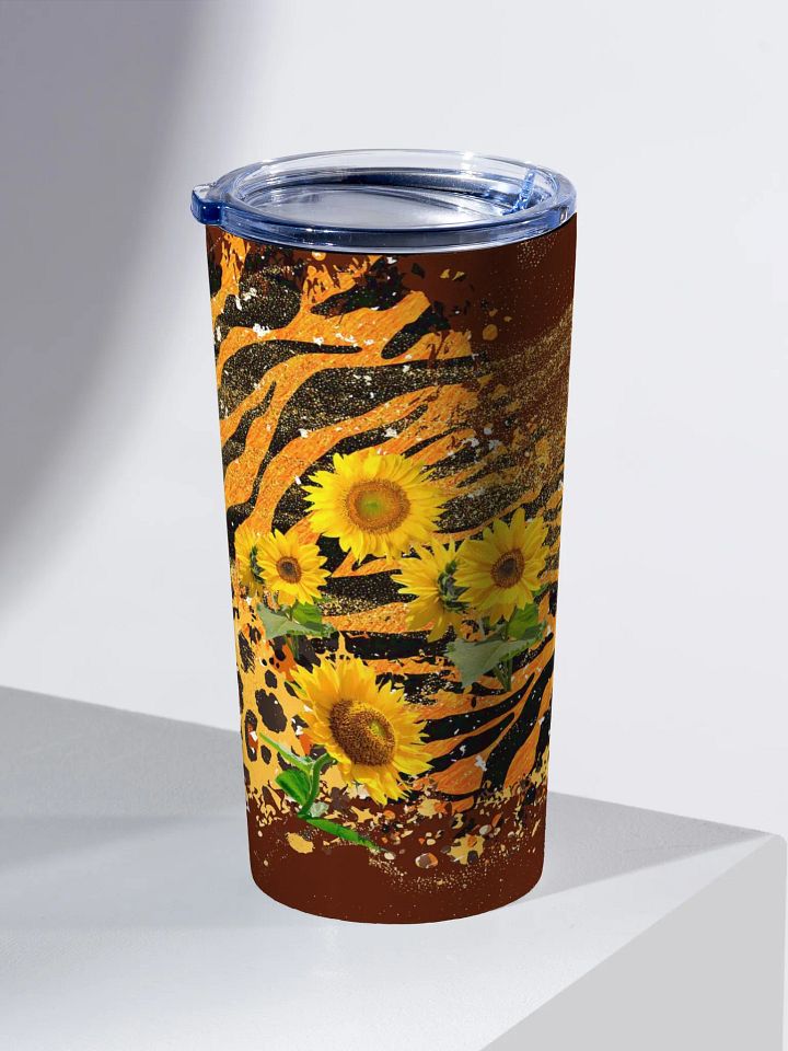 sunflower animal print Stainless Steel Tumbler gift for nature lovers entertainers product image (2)