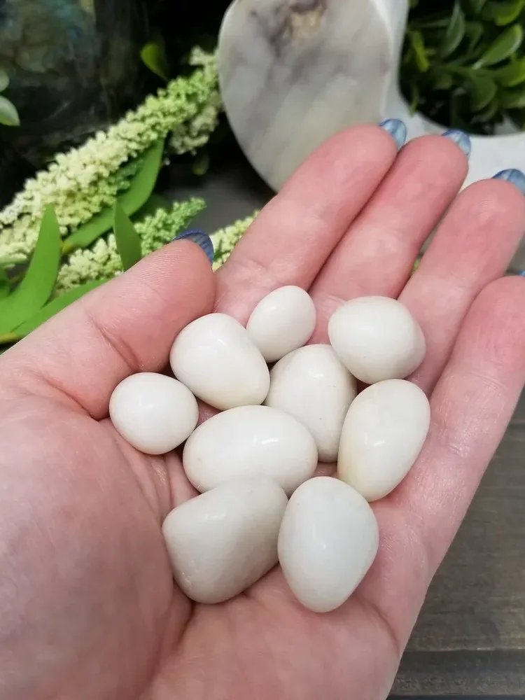 White Jade Tumbled Pocket Stone – Peace • Clarity • Emotional Balance product image (1)