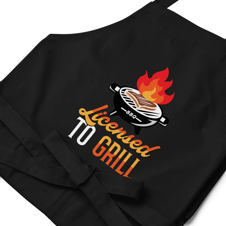 License To Grill-Apron Orange Lettering product image (1)
