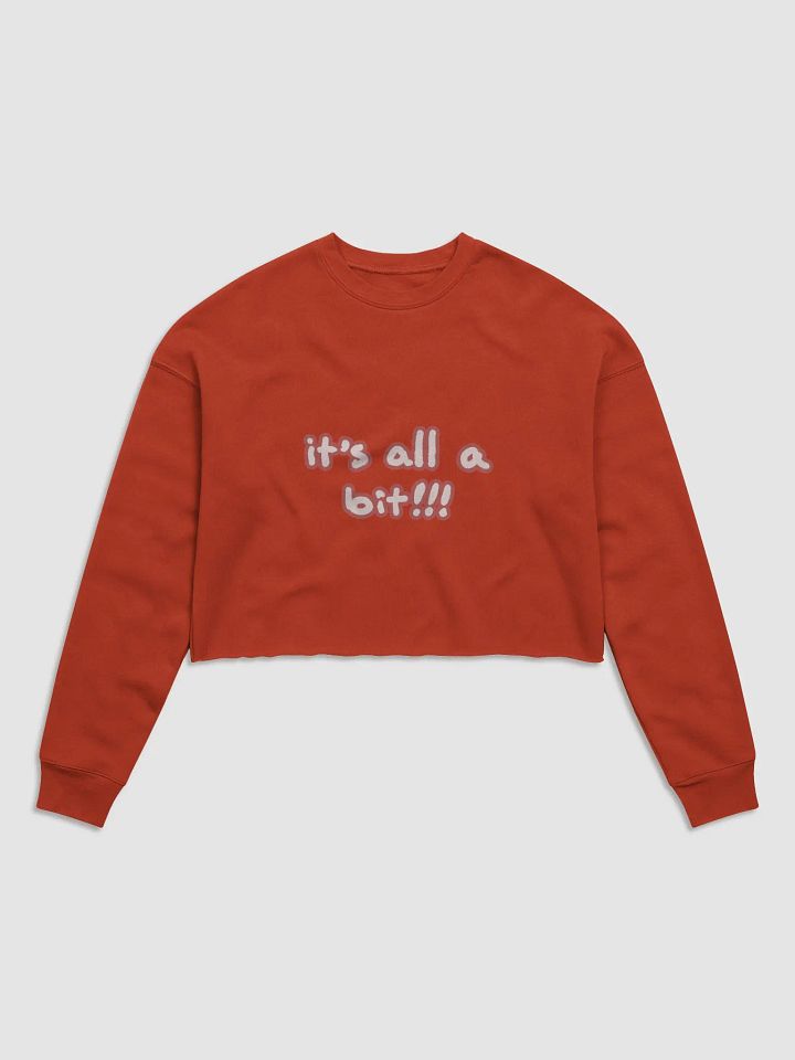 BUSY-BRAINED (lined design, #CB5F5F) Women's Fleece Crop Sweatshirt product image (10)