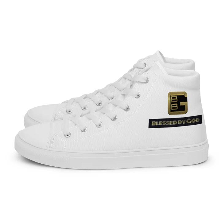 Blessed by God White High Tops V2 product image (1)