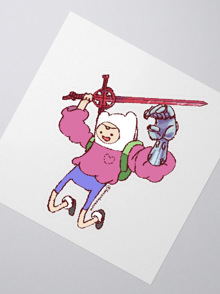 Adventure Time Finn the Human Pink Sweater Gauntlet of the Hero Sticker product image (4)
