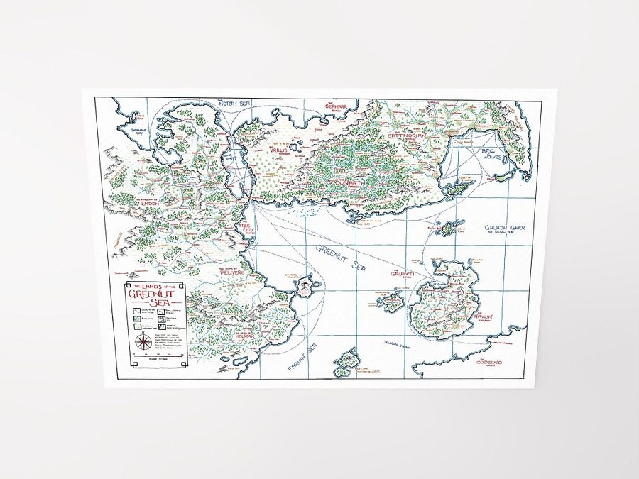 "The Lands of the Greenlit Sea" | Printed Map product image (3)