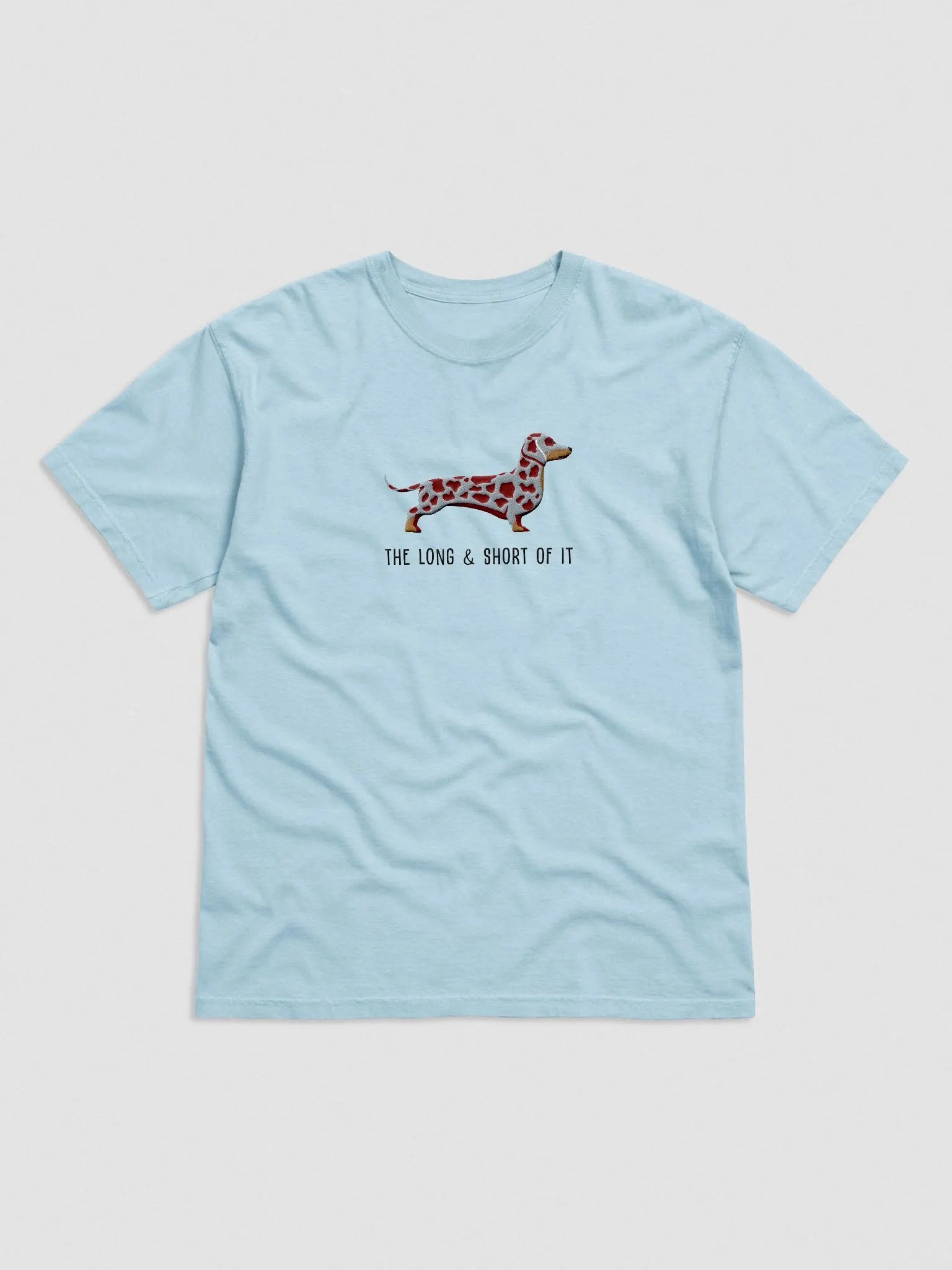 The Long and Short of It T-Shirt(Embroidered) of a Dachshund(Dapple) product image (4)