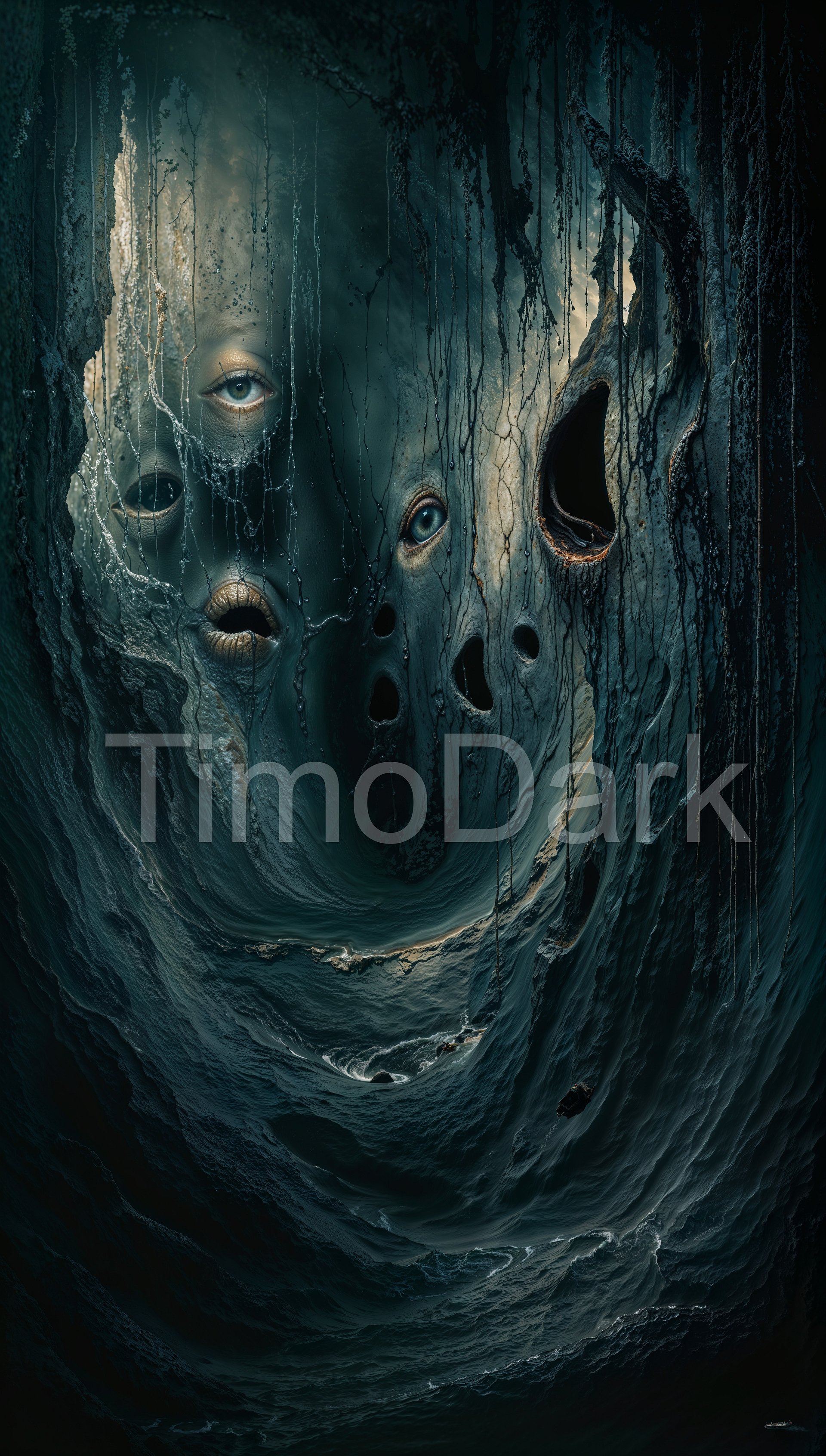 Abyssal Faces Phone Wallpaper product image (1)