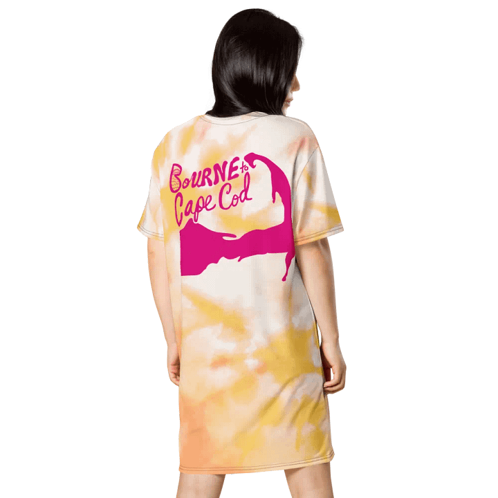 BOURNE to Cape Cod™ | Coastal Dream T-Shirt Dress | Orange & White Tie-Dye | Beachy-Chic & Bold product image (2)