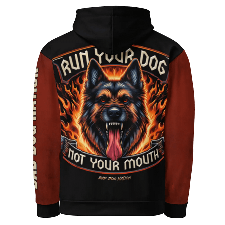 Run Your Dog, Not Your Mouth - Fire - Adult All-Over Print Unisex Hoodie product image (7)
