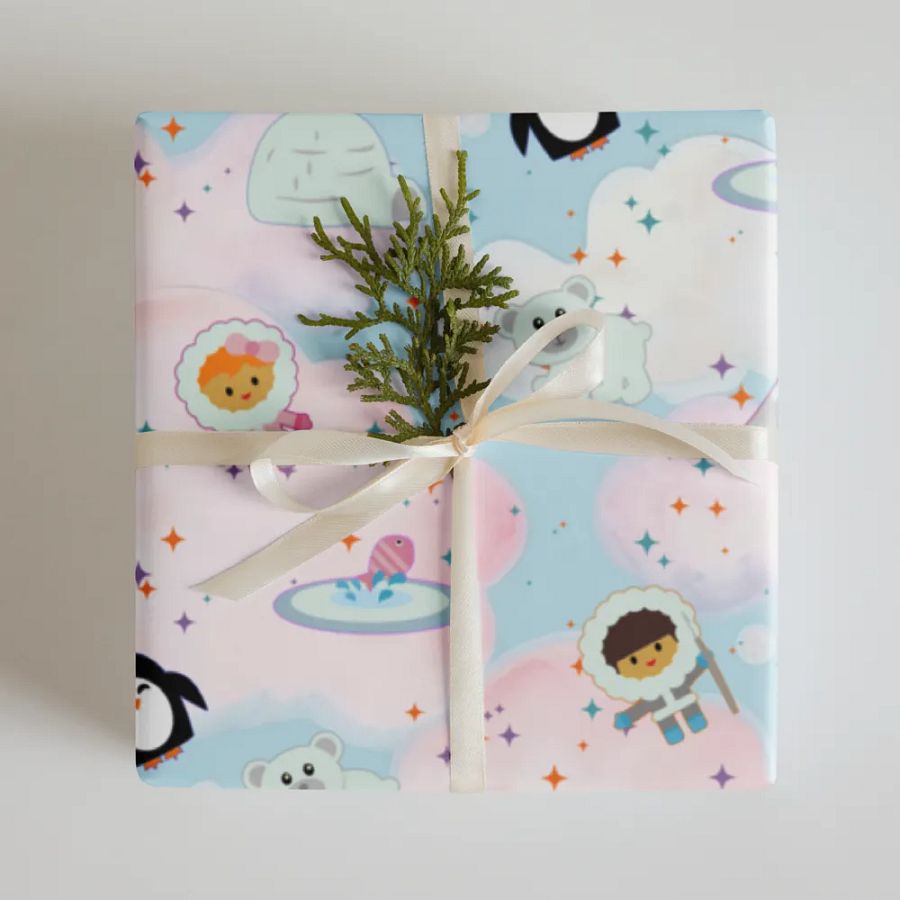 Snow Babies in Cotton Candy Clouds 3 Pack Sheets Wrapping Paper product image (10)