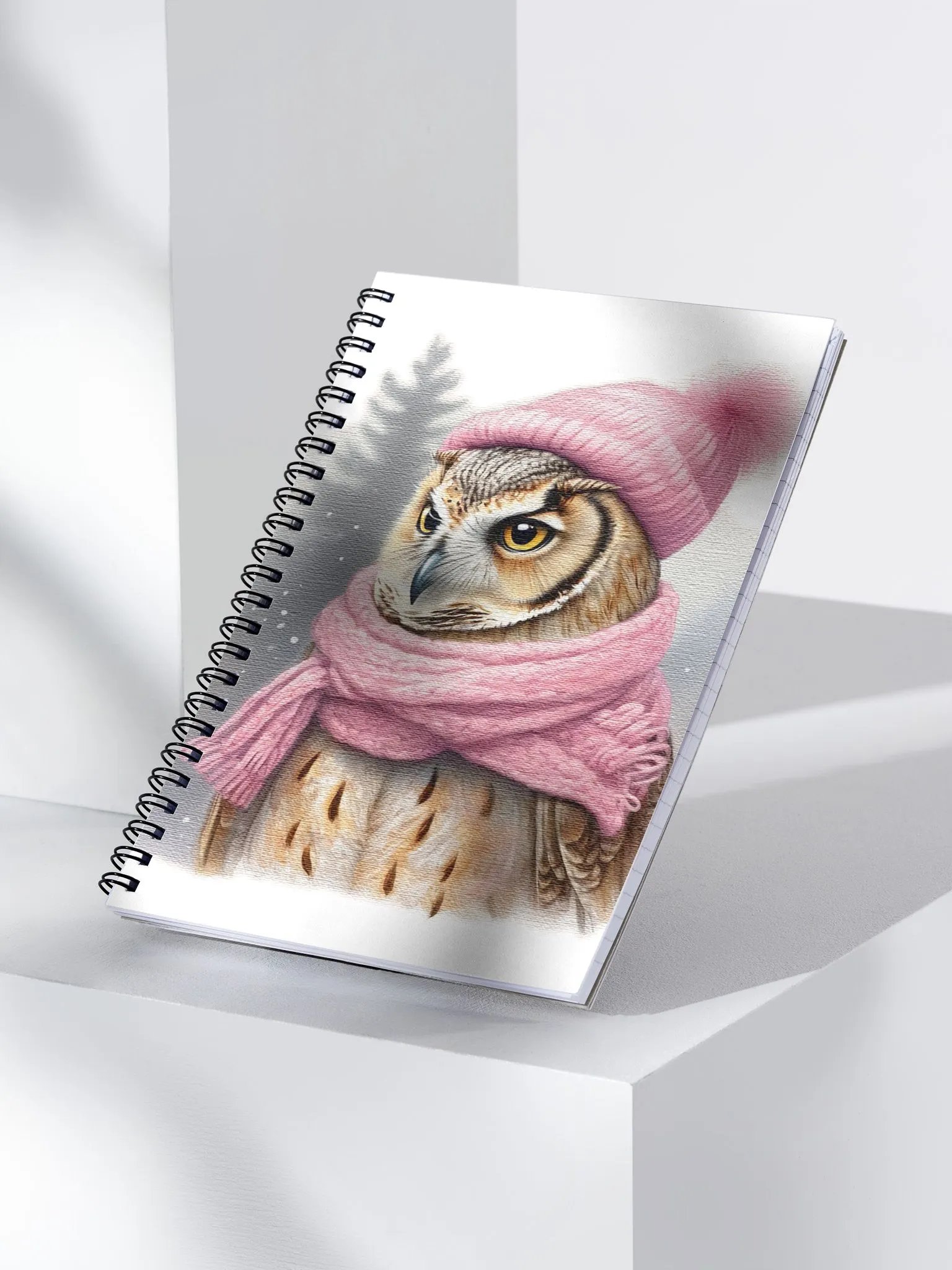 Adorable cute owl wearing a pink hat and scarf product image (3)
