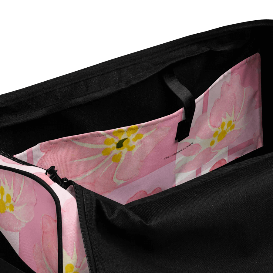 Pink Hibiscus Gingham Duffle Bag product image (10)